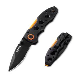 Folding Pocket Knife 3 in/7.6 cm 7CR17MOV Blade Aluminum Handle Sharp
