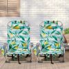 Short Oxford Cloth Silver White Aluminum Tube Beach Chair - Lemon