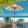 Short Oxford Cloth Silver White Aluminum Tube Beach Chair - Lemon