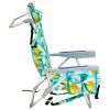 Short Oxford Cloth Silver White Aluminum Tube Beach Chair - Lemon