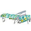 Short Oxford Cloth Silver White Aluminum Tube Beach Chair - Lemon