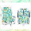 Short Oxford Cloth Silver White Aluminum Tube Beach Chair - Lemon