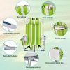 Short Oxford Cloth Silver White Aluminum Tube Beach Chair - Green Stripes