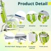 Short Oxford Cloth Silver White Aluminum Tube Beach Chair - Green Stripes