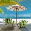 Short Oxford Cloth Silver White Aluminum Tube Beach Chair - Green Stripes