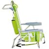 Short Oxford Cloth Silver White Aluminum Tube Beach Chair - Green Stripes