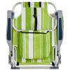 Short Oxford Cloth Silver White Aluminum Tube Beach Chair - Green Stripes