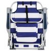 Short Oxford Cloth Silver White Aluminum Tube Beach Chair - Blue Stripes