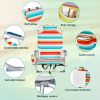 Short Oxford Cloth Silver White Aluminum Tube Beach Chair - Rainbow Stripes