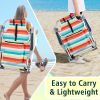 Short Oxford Cloth Silver White Aluminum Tube Beach Chair - Rainbow Stripes