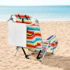 Short Oxford Cloth Silver White Aluminum Tube Beach Chair - Rainbow Stripes
