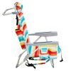 Short Oxford Cloth Silver White Aluminum Tube Beach Chair - Rainbow Stripes