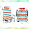 Short Oxford Cloth Silver White Aluminum Tube Beach Chair - Rainbow Stripes