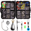 165 pcs Fishing Accessories Kit Including Crank Hook Snaps Rolling Swivel Fishing Connector Etc With Fishing Tackle Box