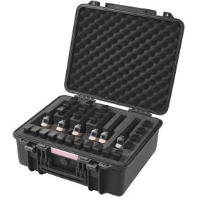 VEVOR Hard Pistol Cases with Pre-cut PU Foam, Waterproof & Dustproof Hard Gun Case for 6 Pistol, 19.3×17.1×8.3 in Lockable Pistol Case, Black