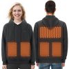 VEVOR Heated Hoodie Sweatshirt Unisex with Battery for Men & Women XXL Black