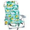 Short Oxford Cloth Silver White Aluminum Tube Beach Chair - Lemon