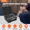 VEVOR Hard Pistol Cases with Pre-cut PU Foam, Waterproof & Dustproof Hard Gun Case for 6 Pistol, 19.3×17.1×8.3 in Lockable Pistol Case, Black