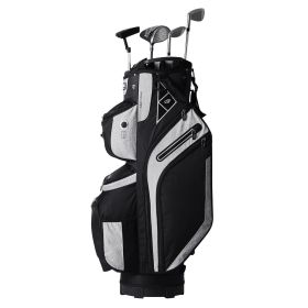 VEVOR Golf Cart Bag with 14 Way Organizer Divider Top, 36' 13 Pockets Premium Cart Bag (Color: Black, Pocket: 14 PCS)